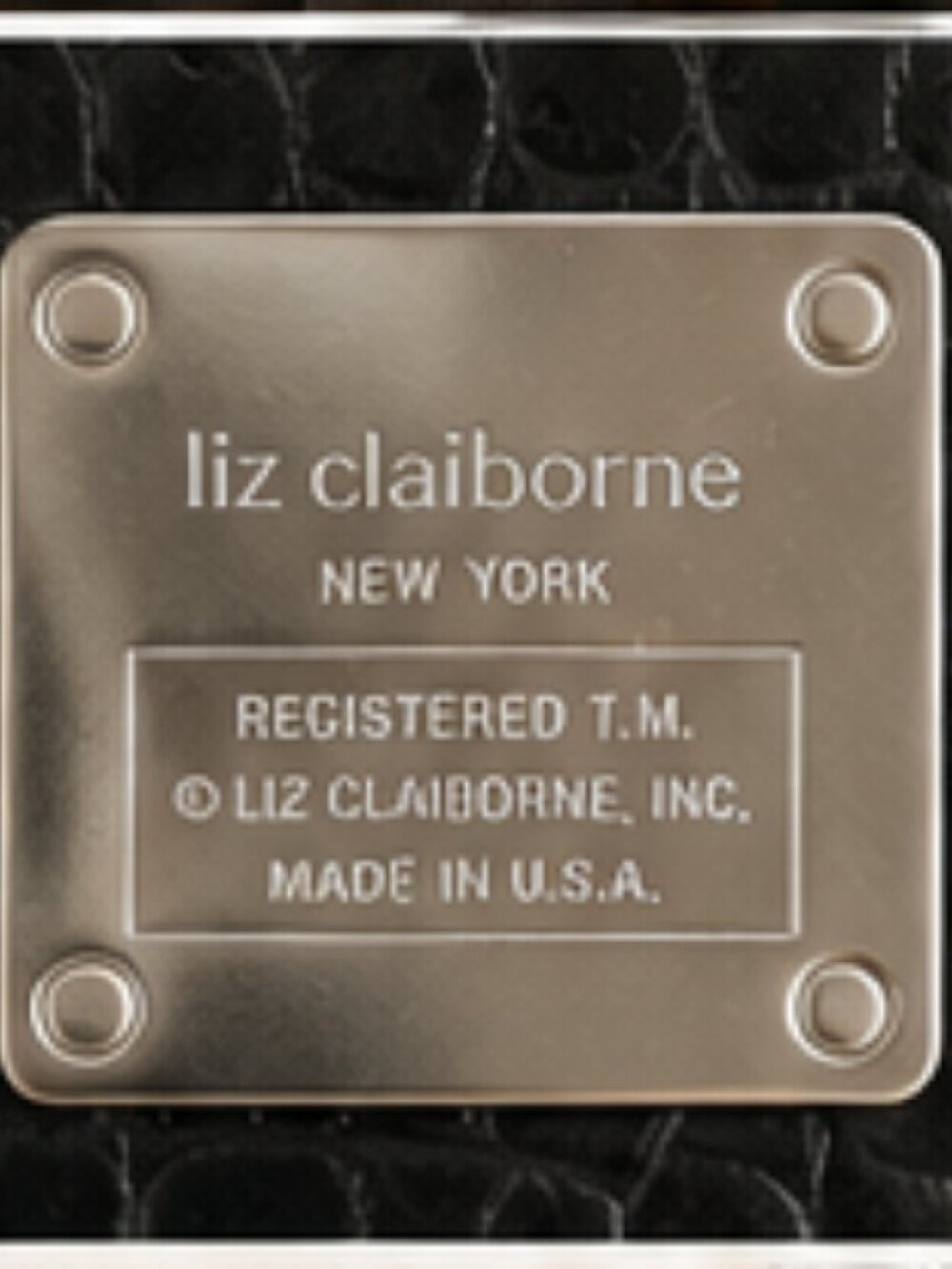 Vintage Liz Claiborne Faux Croc Executive Tote Bag ~ Detachable Glasses Case - Picture 3 of 7